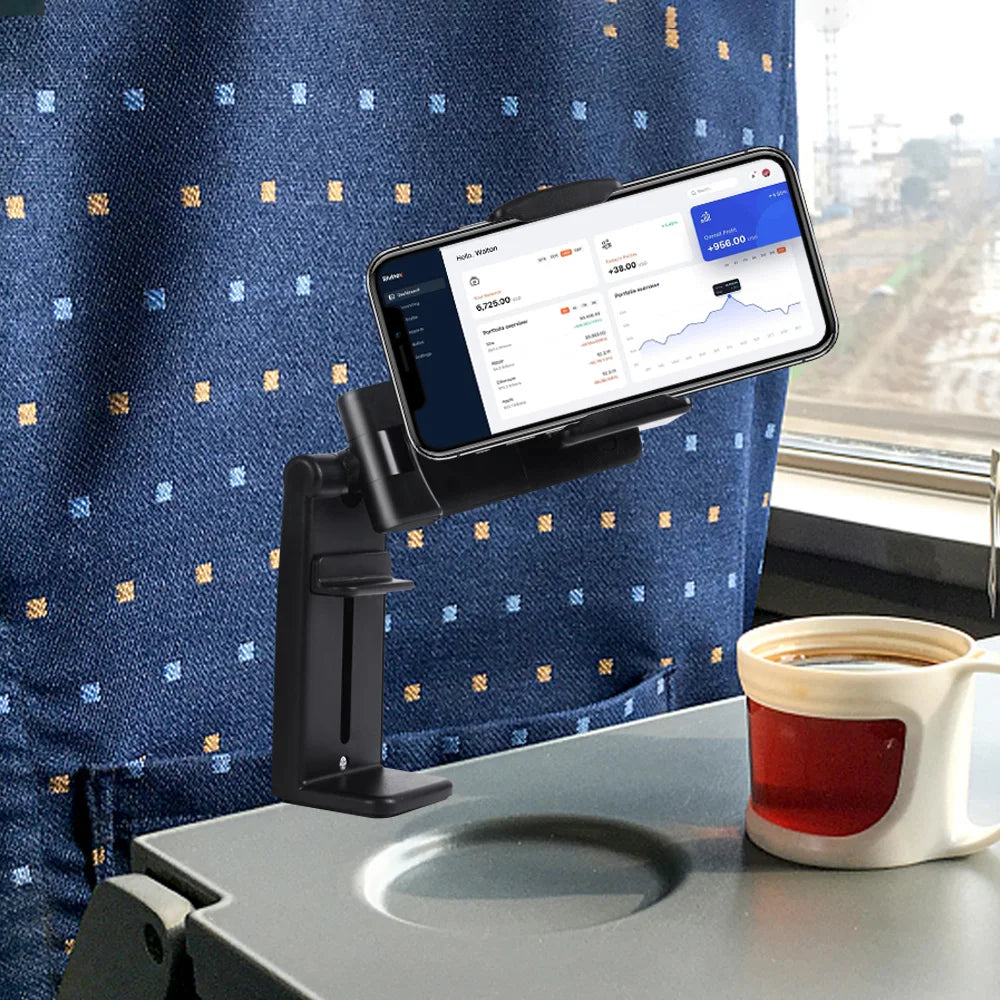 Replicate Airplane Cell Phone Stand Flight Mount Foldable Portable Phone Holder Desk Bed Phone Support Travel Essentials Gadgets